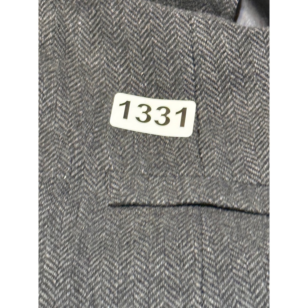 Merona Mens Medium Charcoal Grey Herringbone Wool Blend Suit Vest Waistcoat - Picture 7 of 7